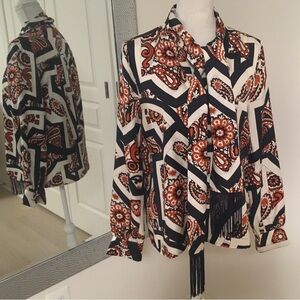 Pink Tartan Temple print silk Blouse